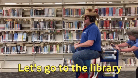 Mom And Son Bonding To The Library GIF