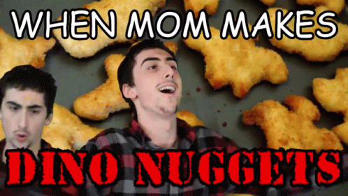 Mom Making Dino Nuggets Happy Dance Meme GIF