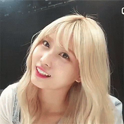 Momo Twice Blonde Hair Wink GIF