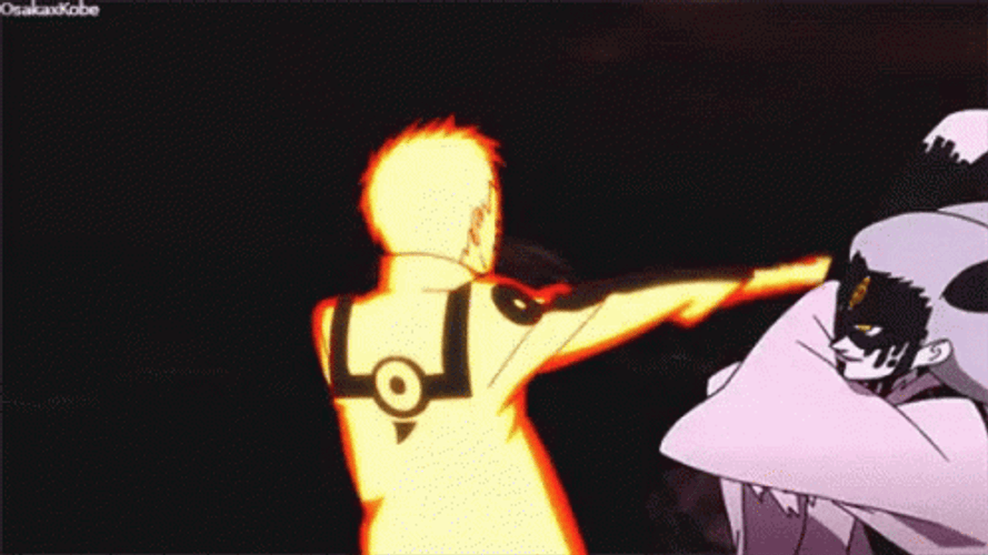 Momoshiki Ōtsutsuki And Naruto Fighting GIF