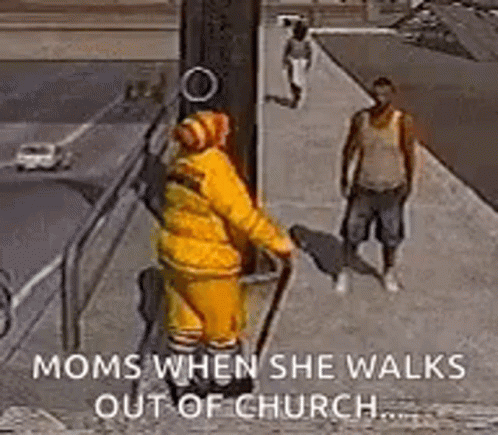 Moms Out Of Church Pimp Walk GIF