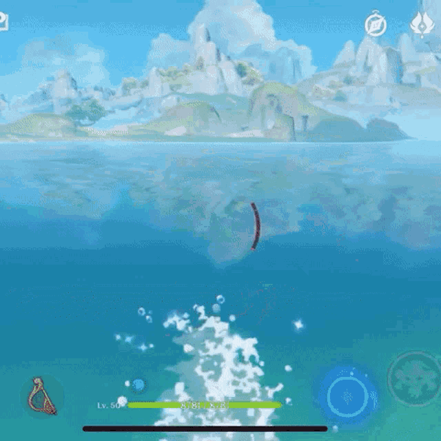 Mona Girl Anime Dipping In Water GIF