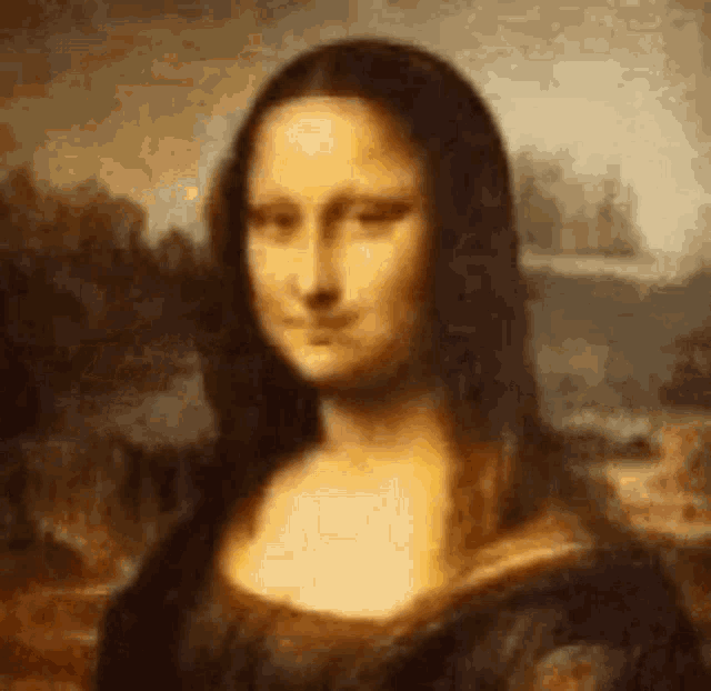 Mona Lisa Painting Funny Make Face GIF