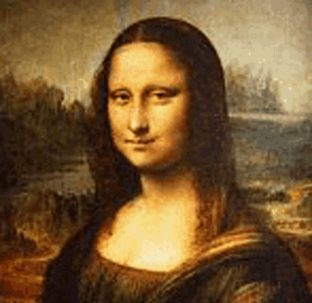 Mona Lisa Painting Make Face GIF