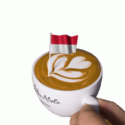Monaco Flag Waving Coffee GIF