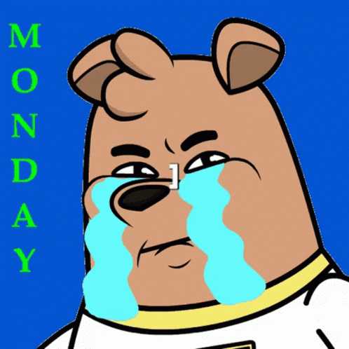 Monday Blues Crying Bear GIF