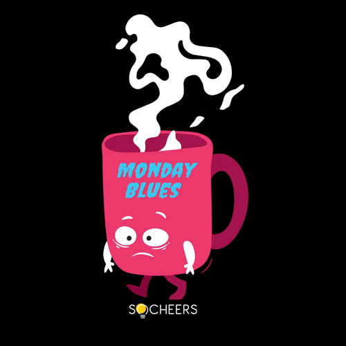 Monday Blues Walking Cup GIF