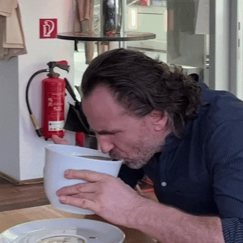 Monday Coffee Dristan Alsela Drinking From Giant Mug GIF