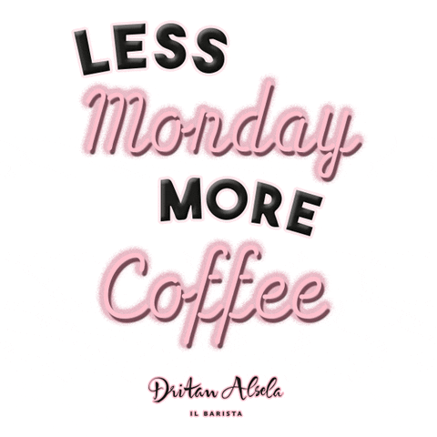 Monday Coffee Text Animation GIF