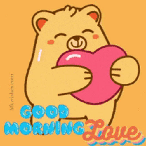 Monday Good Morning Cute Bear Hug Heart GIF | GIFDB.com