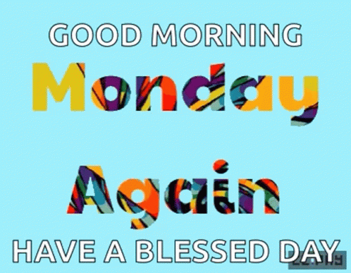 Monday Good Morning Flashing Rainbow Text GIF