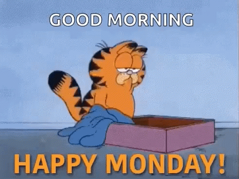 Monday Morning Sleepy Garfield Animated Cartoon GIF