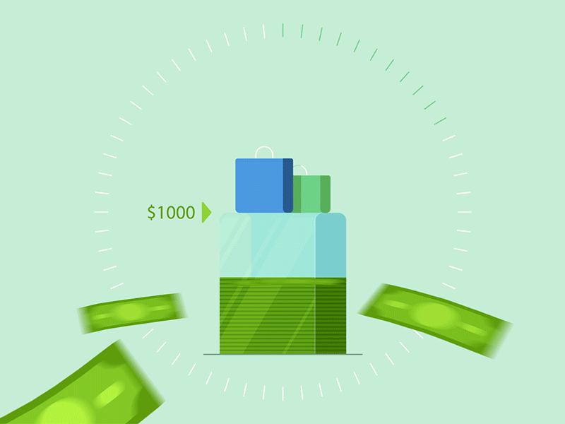 Money Building Up Representing Inflation GIF