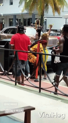 Money Falling In Street Chaotic Crowd GIF