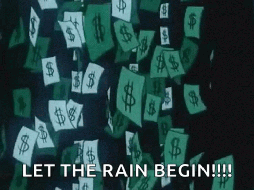 Money Falling Let The Rain Begin GIF