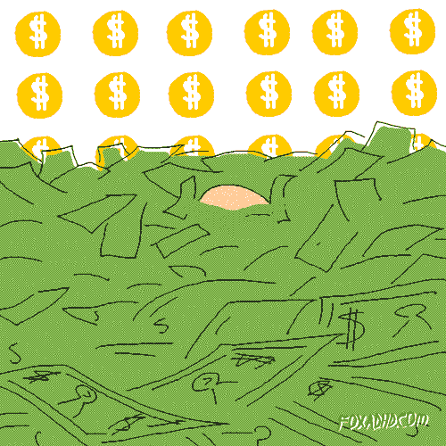 Money Flying Animated Vomit GIF