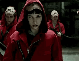 Money Heist Tokyo Wearing Dali Mask GIF