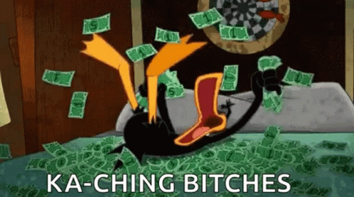 Money Rain Happy Donald Duck GIF