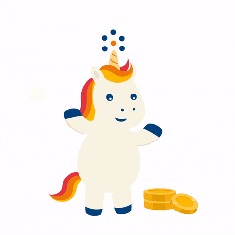 Money Rain Happy Unicorn GIF