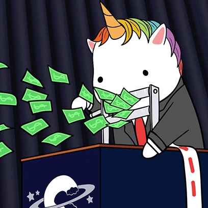 Money Rain Unicorn Dollar Vomit GIF