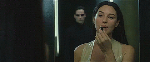 Monica Bellucci Putting Lipstick On GIF