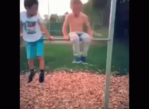 Monkey Bar Boy Spinning GIF