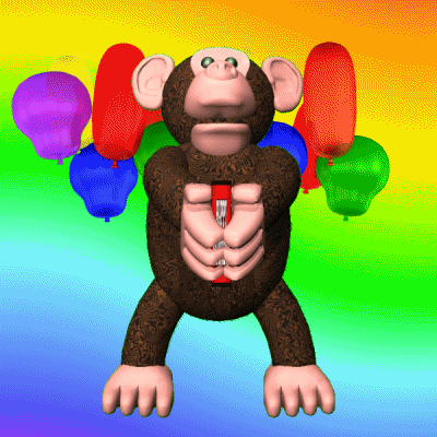 Monkey Birthday Balloons GIF