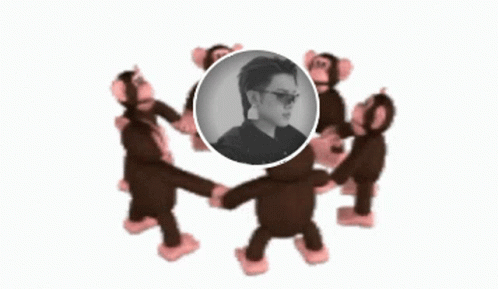 Monkey Circle Black Glasses Korean Guy GIF