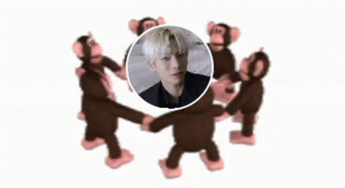 Monkey Circle White Hair Taehyun GIF