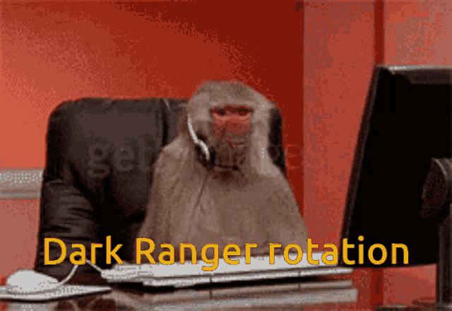 Monkey Computer Dark Ranger Rotation GIF