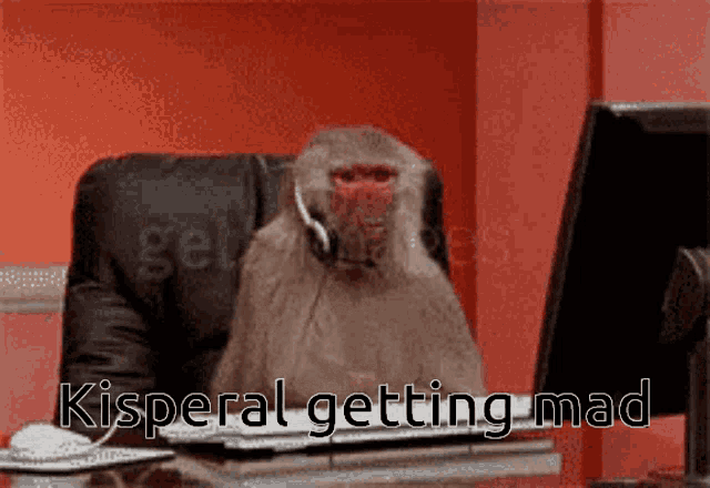 Monkey Computer Kisperal Getting Mad GIF
