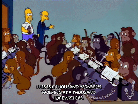 Monkey Computer Working Thousand Typewriters GIF