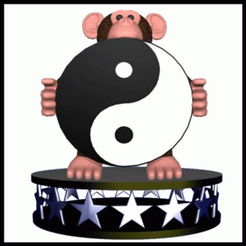 Monkey Connecting Yin Yang GIF