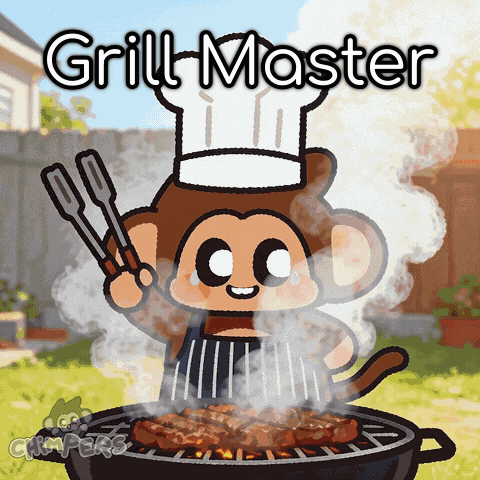 Monkey Cooking on Grill Grill Master