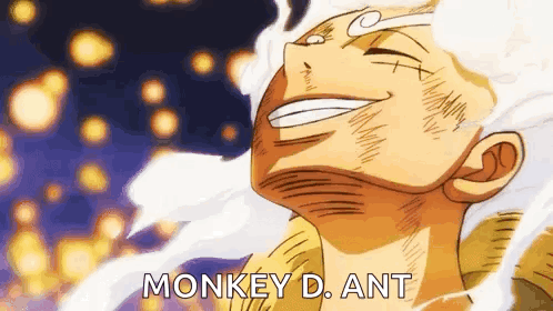 Monkey D. Ant Is A Monkey D. Ant From One Piece And Is Smiling . GIF