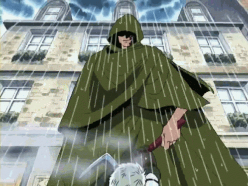 Monkey D Dragon Wearing Cloak In The Rain GIF