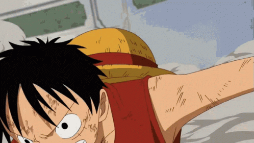 Monkey D Luffy From One Piece Is Shown In A Close Up GIF