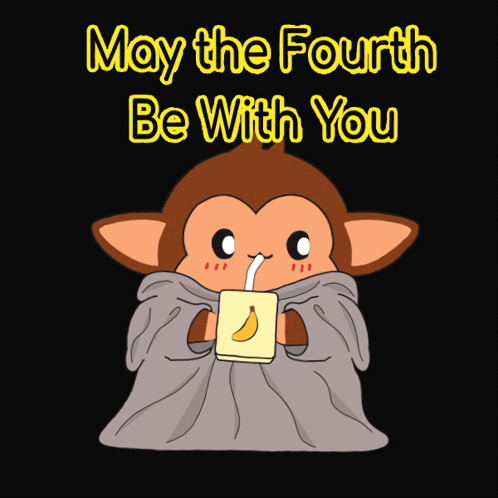 Monkey Drinking Cup May the Fourth Be With You
