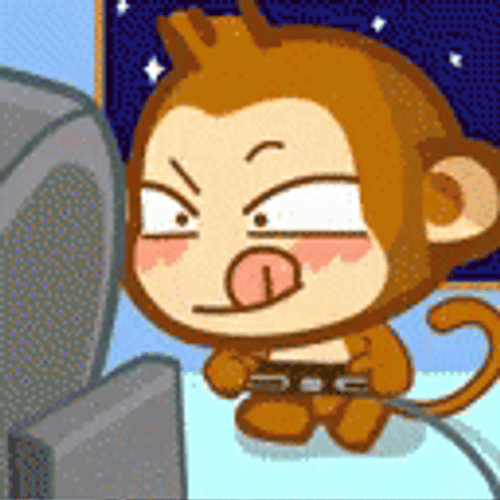 Monkey Eager On Video Game GIF