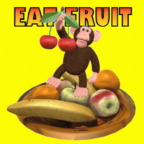 Monkey Eat Fruit GIF