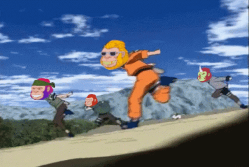 Monkey Faces Naruto Running Meme GIF
