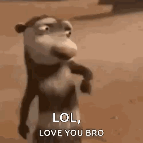 Monkey from Over the Hedge Saying Love You Bro