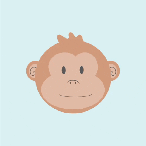 Monkey Heat Spinning Cartoon Animation GIF