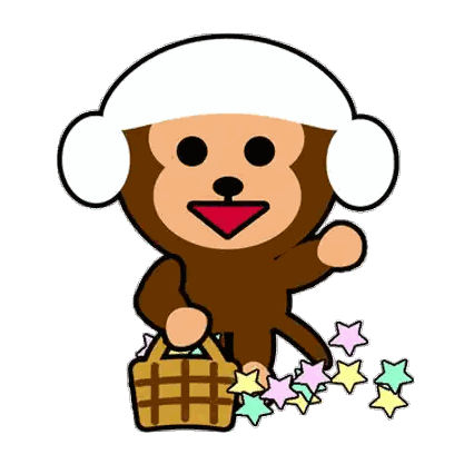 Monkey Holding Basket Of Stars