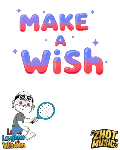 Monkey Holding Tennis Racket Make a Wish