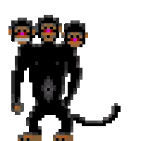 Monkey Holding Torch Pixel Art