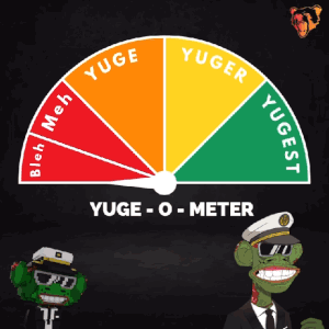 Monkey in Captain's Hat Next to Yuge-o-meter