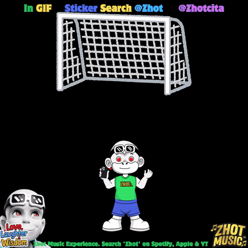 Monkey in Front of Soccer Goal