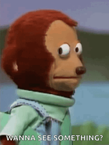 Monkey In Overalls Says Wanna See Something GIF