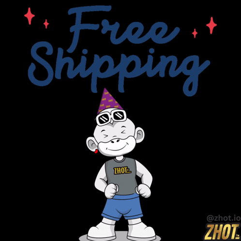 Monkey In Party Hat And Sunglasses Free Shipping GIF